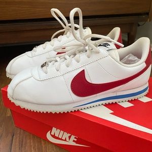 Nike Cortez; white/blue/red